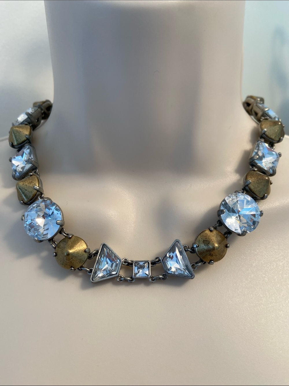 Marc By Marc Jacobs Crystal Necklace with Antique Gold Accents